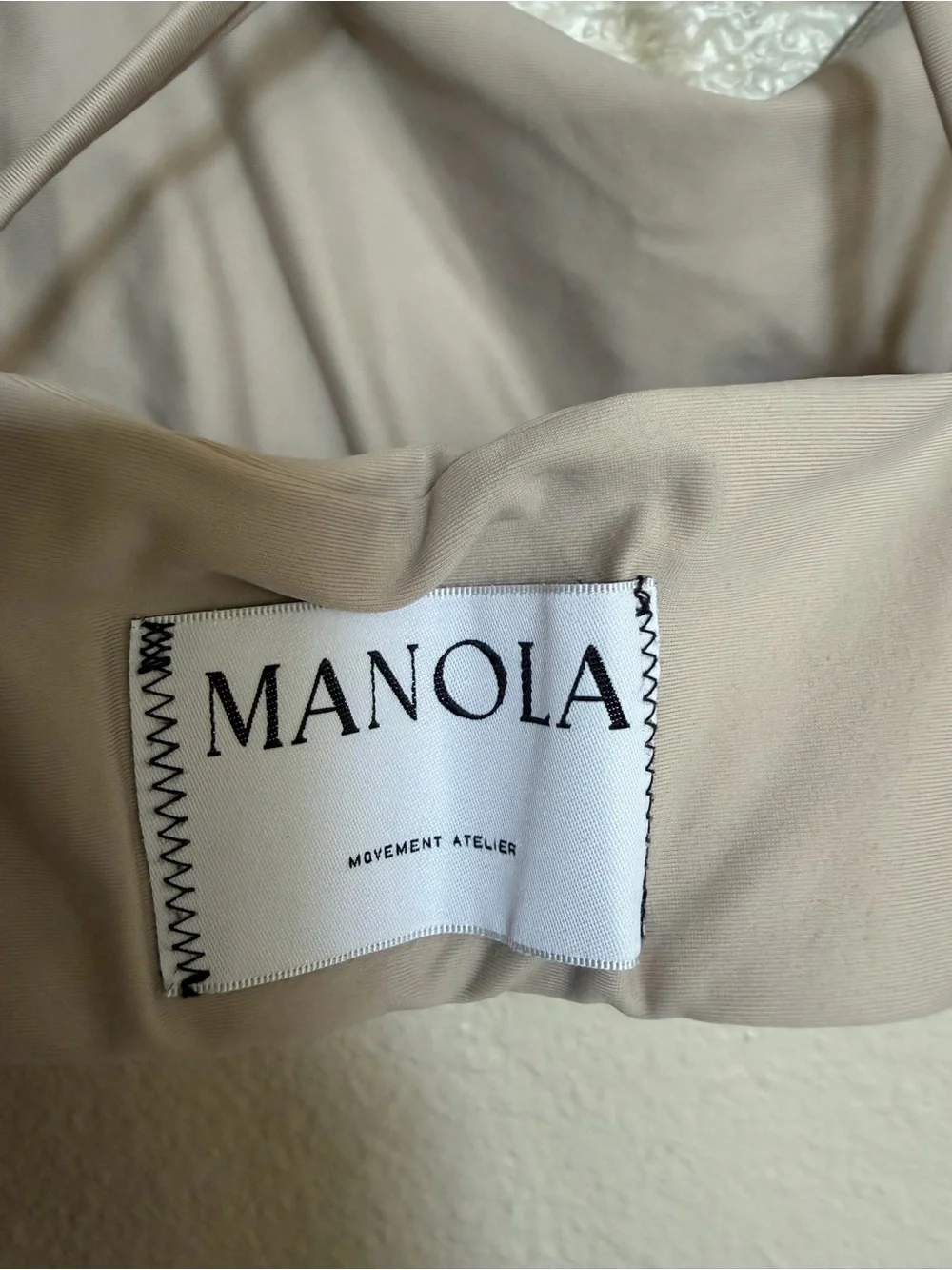 Manola Movement Atelier Sports Bra Small Beige Luxury Yoga Strappy Back - Picture 3 of 6